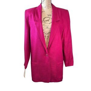 Nordstrom Hot Pink Barbiecore Oversized Suit Blazer Lined Jacket M